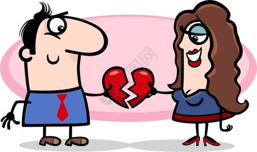 情人节卡通漫画插图有趣的情侣恋爱图片