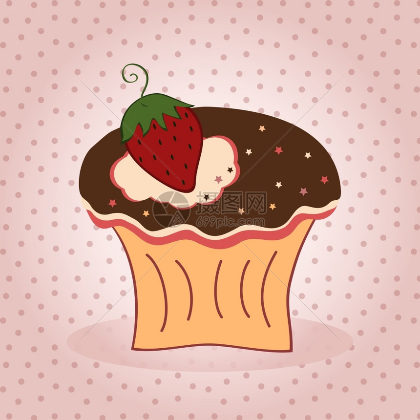 草莓蛋糕插图图片