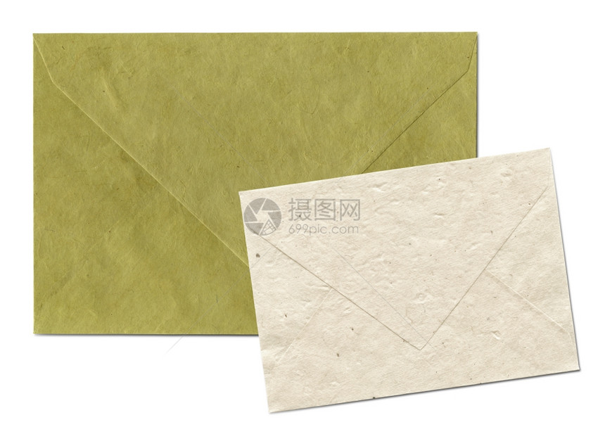 白色与剪切路径隔离的天然再生内脏纸信封质纹理天然再生内脏纸信封图片