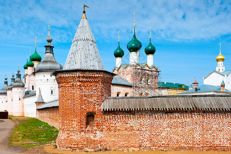 克里姆林宫墙以及俄罗斯著名的托夫克里姆林背景