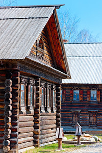 旧式的俄罗斯木小屋图片