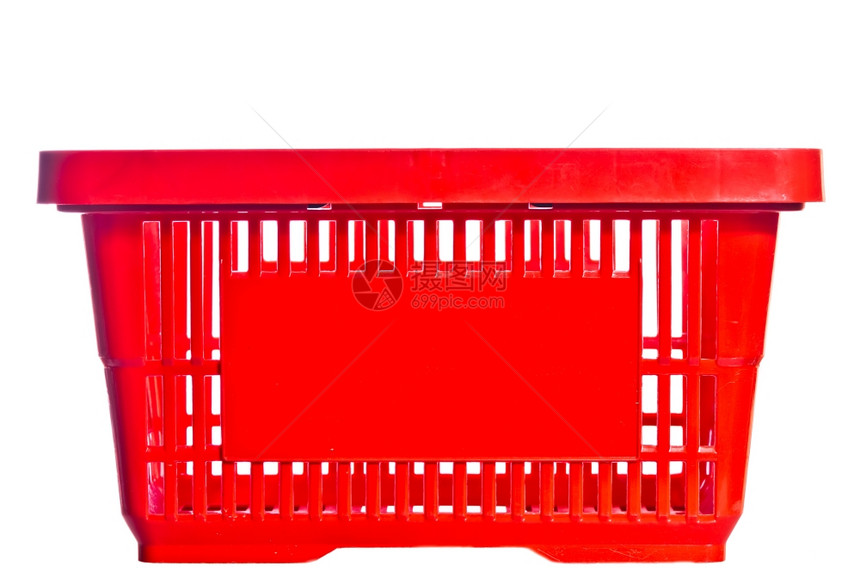 来自超市的空红色篮子图片