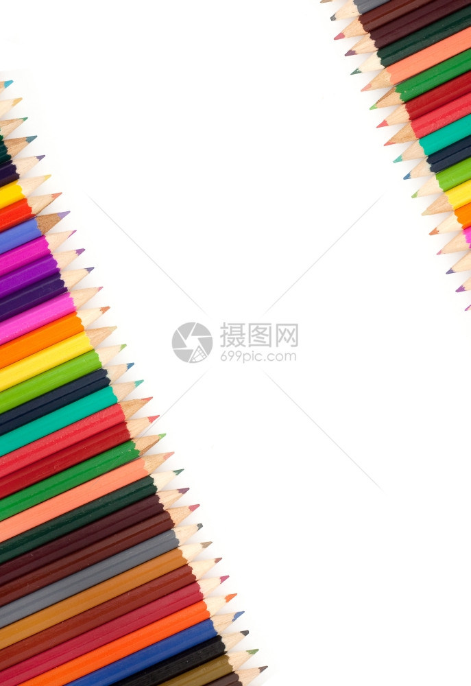 彩色铅笔的分类白底阴影图片