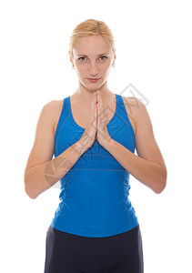 静心练瑜伽的女孩背景图片
