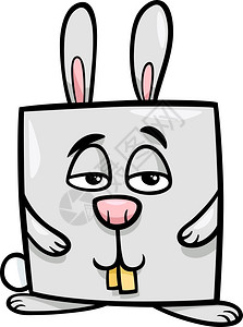 滑稽平方兔子字符的漫画插图图片