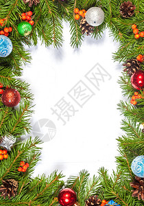 细枝圣诞节背景和装饰白背景设计图片