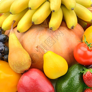 不同的水果和蔬菜背景图片