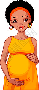 美女剪贴画准备成为母亲的非洲孕妇插画