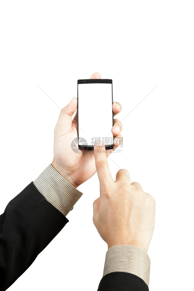 手握和触摸智能电话图片