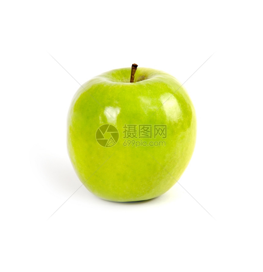 绿色苹果孤立在白色背景上图片