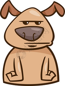 漫画插图笑狗表达无聊的情绪或图片