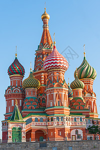 洋葱圆顶炮楼圣巴西尔和在莫斯科红方上的大教堂背景