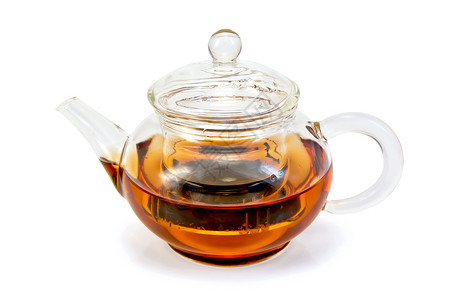 茶壶中的白色背景的茶壶图片