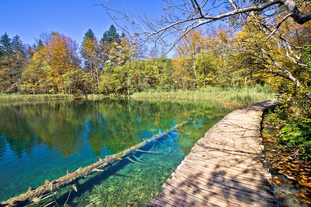 Croati的绿松石平板湖公园图片