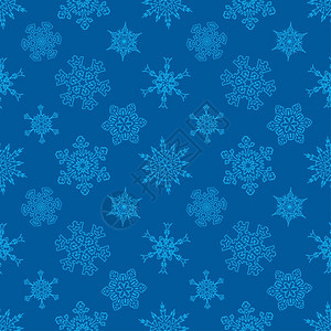 带随机抽雪花的无缝圣诞节蓝色图案图片