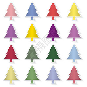 彩色松树背景新年快乐和圣诞的概念victor插图图片