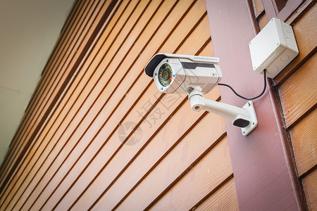 夜视摄像头用于安全概念的墙壁背景ctv摄像头安保背景