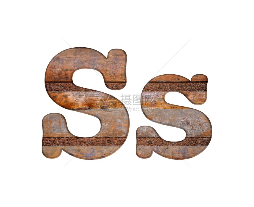 木制金属和生锈用字母表示图片