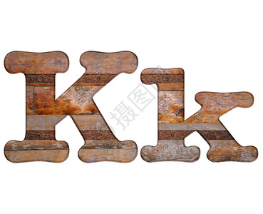 木制金属和生锈用k字母插图背景图片
