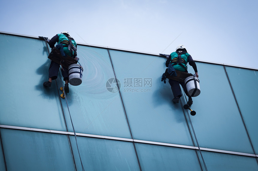 高楼的清洁窗户服务图片