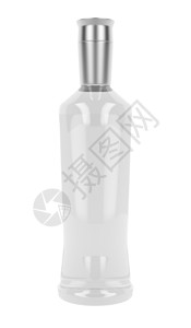 白色背景上孤立的空白伏特加或杜松子酒瓶图片