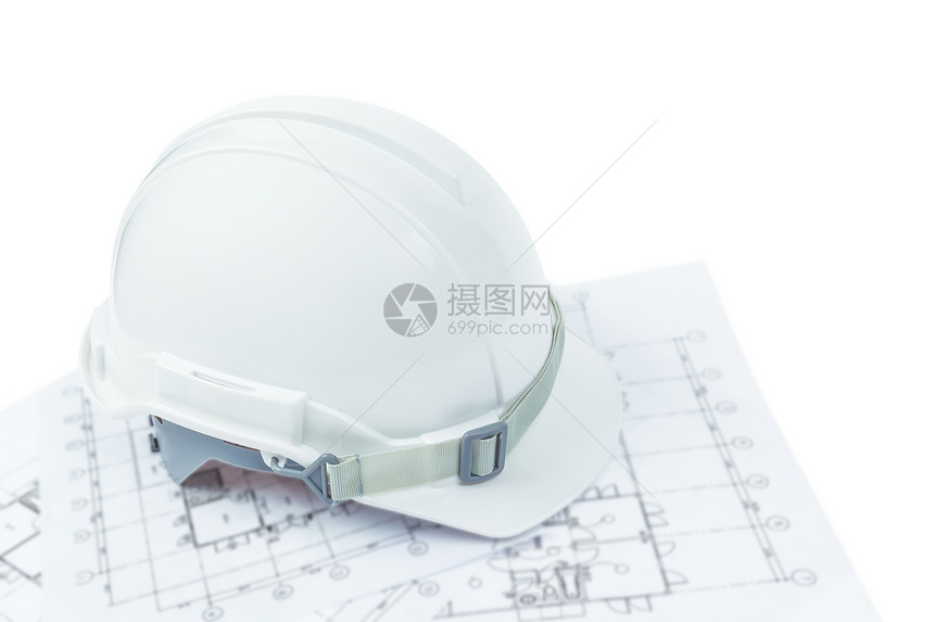 工程构想安全头盔和工作计划图片