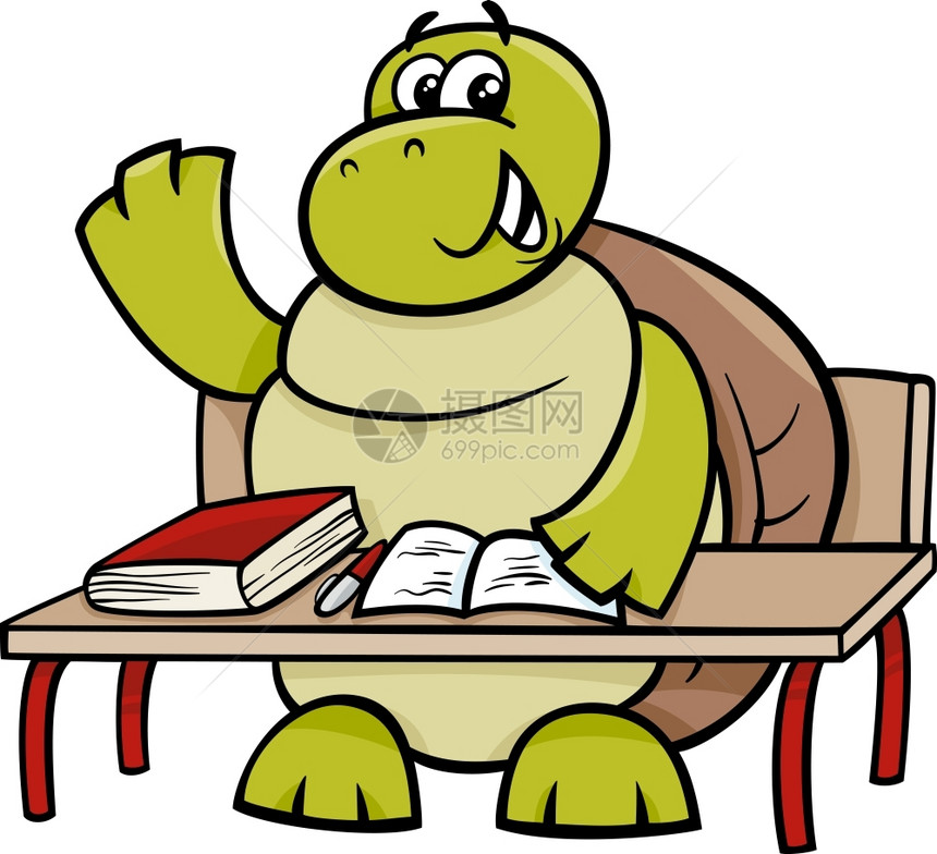 滑稽海龟动物格的漫画插图图片
