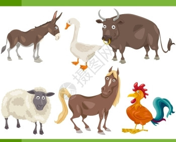 有趣的农畜漫画插图高清图片