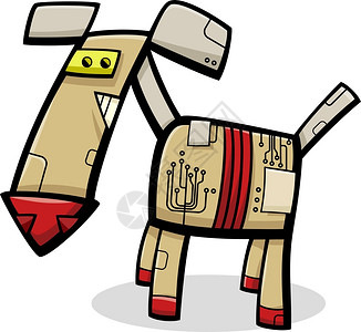 有趣的幻想机器人狗漫画插图图片