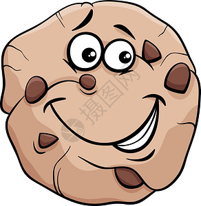 巧克力饼干的漫画插图背景图片