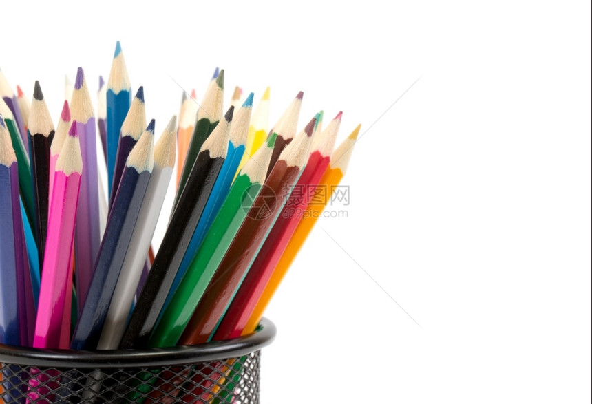 一堆彩色铅笔图片