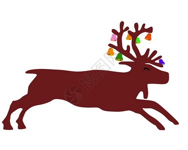 带圣诞钟的驯鹿背景图片