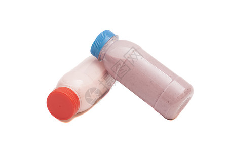 生物酸奶饮料瓶孤立在白色背景上图片