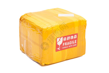邮箱或装有易碎置的货运箱小心处理标签图片