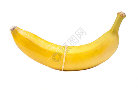 香蕉白隔离的保险套图片
