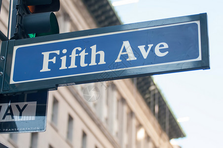 纽约有第五大道的标牌高清图片