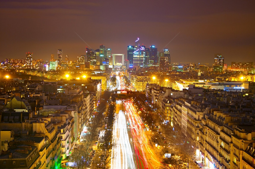 巴黎的天空线从arcdeticomphe到ars商业区防御图片