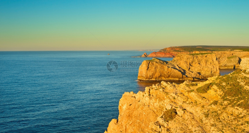 Portugalrve地区西海岸日落视图图片