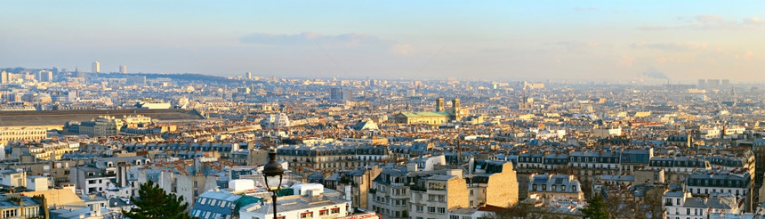 巴黎全景法国从神圣的心脏看蒙马特sacreou的basilc图片