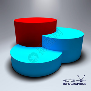 3d带有蓝色和红柱形的图示图片