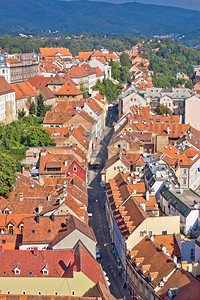 Croati首都的街头空中观察高清图片