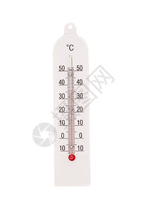 白色背景上孤立的天气温度计背景图片
