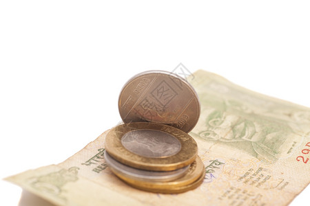 印度货币卢比纸和硬图片