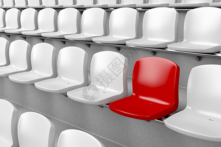 白色之间独特的红席位图片