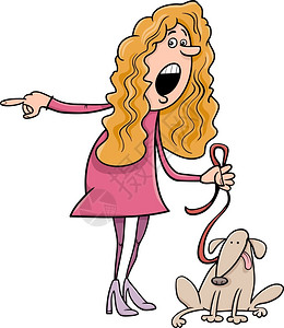 愤怒的狗女漫画插图背景图片