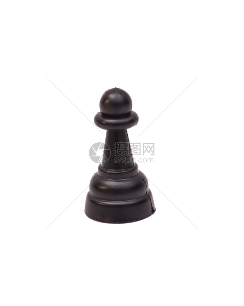 在白背景中孤立的象棋黑图片