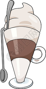 咖啡拿铁马奇亚托咖啡卡通插图图片
