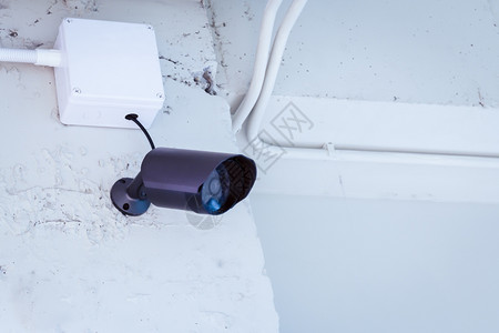 用于安全概念的房间墙底壁的ctv摄像头安保高清图片