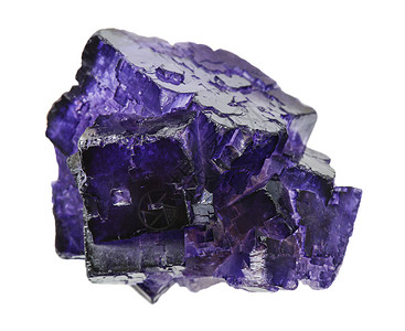 孪生白色背景分离的紫花状晶体样本背景