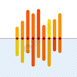 非对称橙色重叠条形和点中线图片